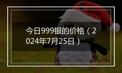 今日999银的价格(2024年7月25日)