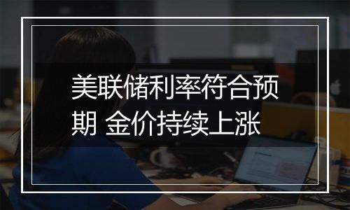 美联储利率符合预期 金价持续上涨