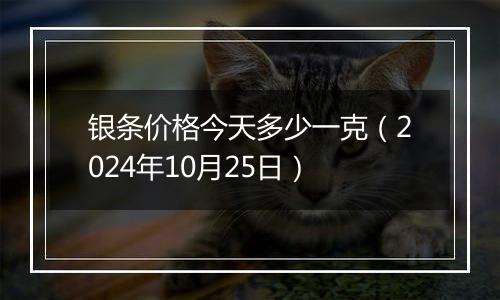 银条价格今天多少一克(2024年10月25日)
