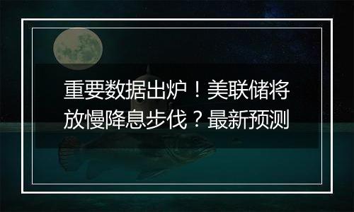 重要数据出炉!美联储将放慢降息步伐?最新预测