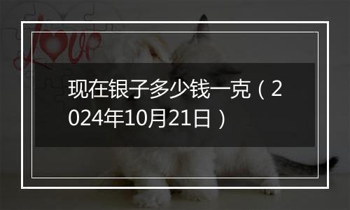 现在银子多少钱一克(2024年10月21日)
