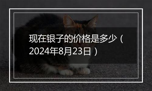 现在银子的价格是多少(2024年8月23日)