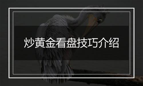炒黄金看盘技巧介绍