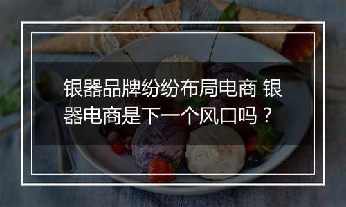银器品牌纷纷布局电商 银器电商是下一个风口吗?