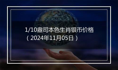 1/10盎司本色生肖银币价格(2024年11月05日)