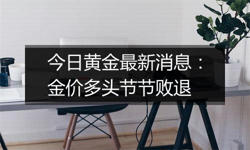 今日黄金最新消息:金价多头节节败退