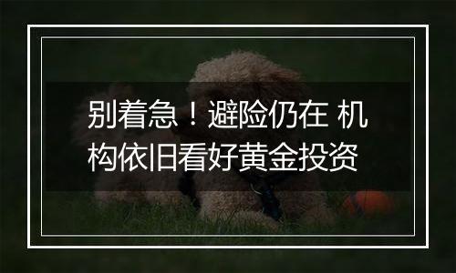 别着急!避险仍在 机构依旧看好黄金投资