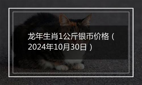 龙年生肖1公斤银币价格(2024年10月30日)