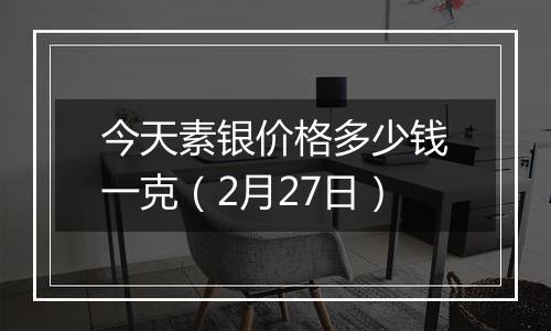 今天素银价格多少钱一克(2月27日)