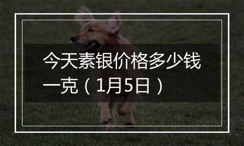 今天素银价格多少钱一克(1月5日)