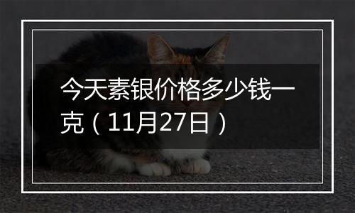 今天素银价格多少钱一克(11月27日)