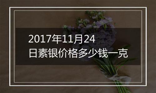 2017年11月24日素银价格多少钱一克