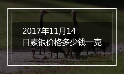 2017年11月14日素银价格多少钱一克