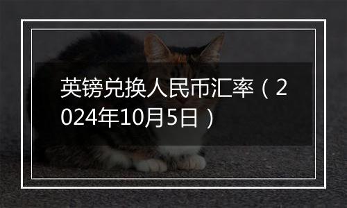 英镑兑换人民币汇率(2024年10月5日)