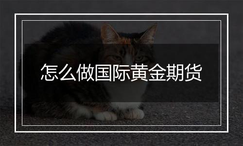 怎么做国际黄金期货
