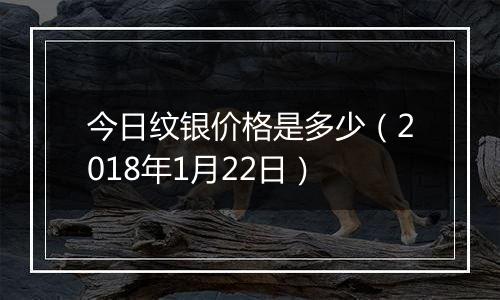 今日纹银价格是多少（2018年1月22日）