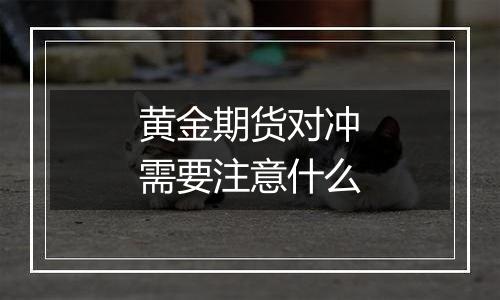 黄金期货对冲需要注意什么