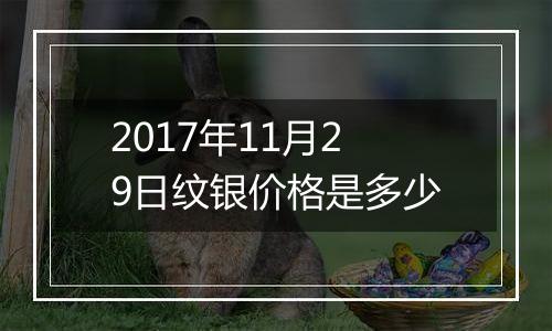 2017年11月29日纹银价格是多少