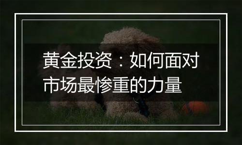黄金投资：如何面对市场最惨重的力量