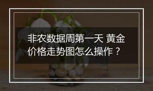 非农数据周第一天 黄金价格走势图怎么操作?
