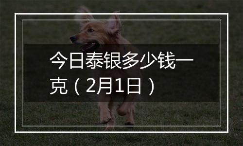今日泰银多少钱一克(2月1日)