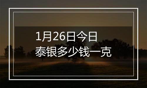 1月26日今日泰银多少钱一克