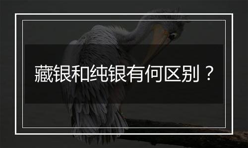 藏银和纯银有何区别?