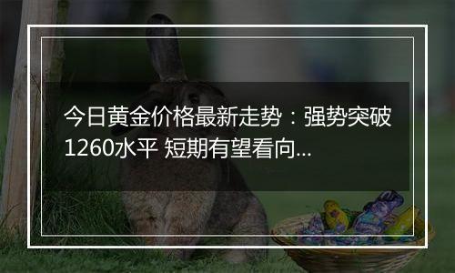 今日黄金价格最新走势:强势突破1260水平 短期有望看向1280