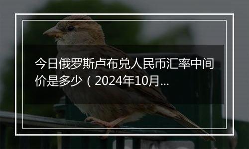 今日俄罗斯卢布兑人民币汇率中间价是多少(2024年10月6日)
