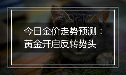 今日金价走势预测:黄金开启反转势头