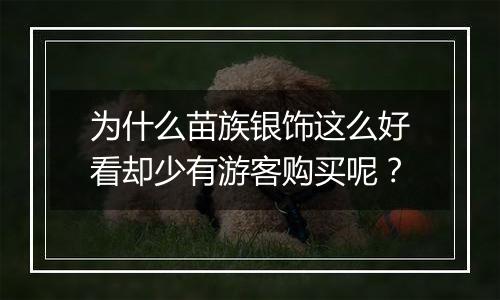 为什么苗族银饰这么好看却少有游客购买呢?