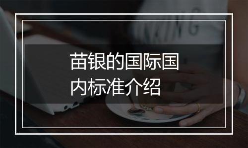 苗银的国际国内标准介绍