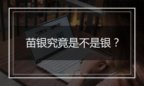 苗银究竟是不是银?