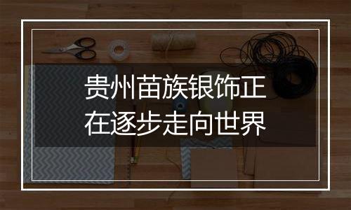贵州苗族银饰正在逐步走向世界