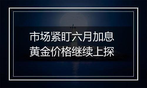 市场紧盯六月加息 黄金价格继续上探