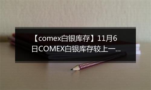 【comex白银库存】11月6日COMEX白银库存较上一日增持55.87吨