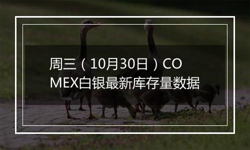 周三（10月30日）COMEX白银最新库存量数据