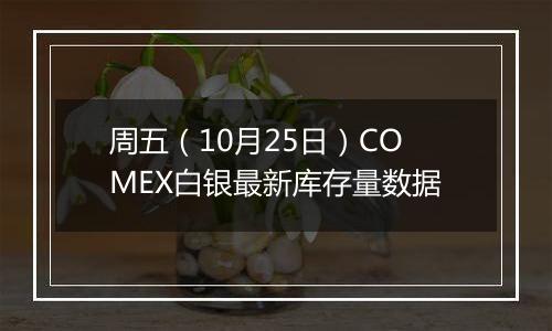 周五（10月25日）COMEX白银最新库存量数据
