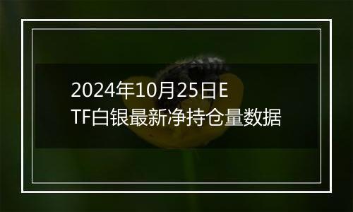 2024年10月25日ETF白银最新净持仓量数据