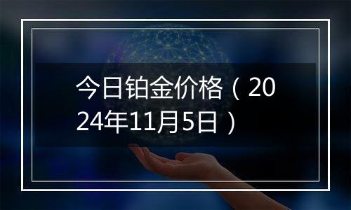 今日铂金价格(2024年11月5日)