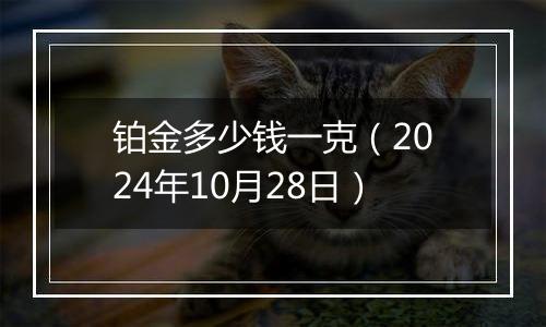铂金多少钱一克(2024年10月28日)