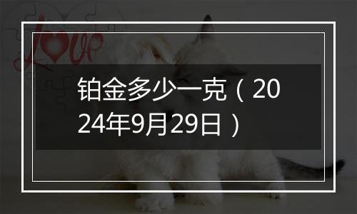铂金多少一克(2024年9月29日)