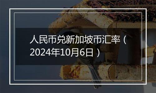 人民币兑新加坡币汇率（2024年10月6日）