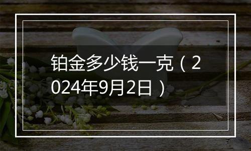 铂金多少钱一克（2024年9月2日）