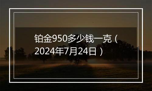 铂金950多少钱一克(2024年7月24日)