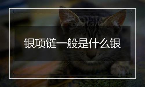 银项链一般是什么银