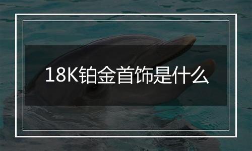 18K铂金首饰是什么