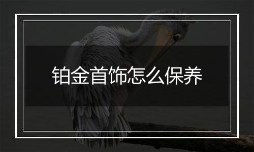铂金首饰怎么保养