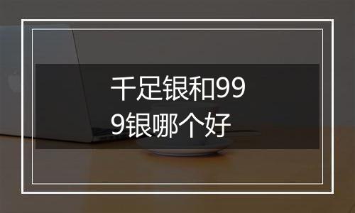 千足银和999银哪个好