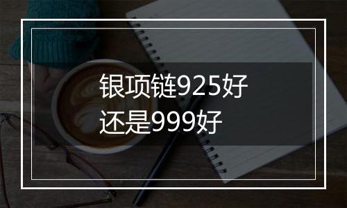 银项链925好还是999好